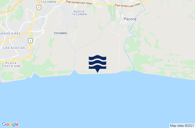 Mappa delle maree di Cabra Número Uno, Panama