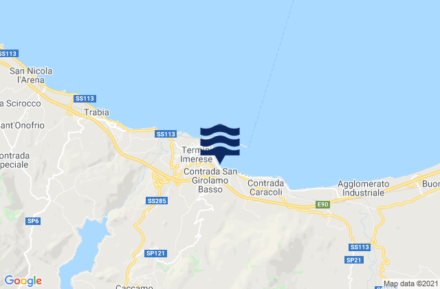 Mappa delle maree di Caccamo, Italy