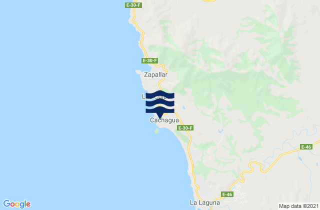Mappa delle maree di Cachagua, Chile