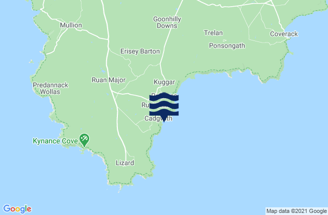 Mappa delle maree di Cadgwith Cove Beach, United Kingdom