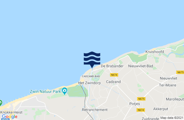 Mappa delle maree di Cadzand-Bad, Netherlands