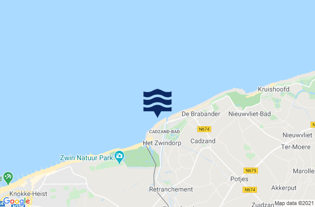 Mappa delle maree di Cadzand, Netherlands
