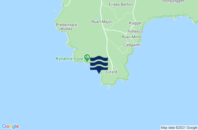 Mappa delle maree di Caerthillian Cove Beach, United Kingdom