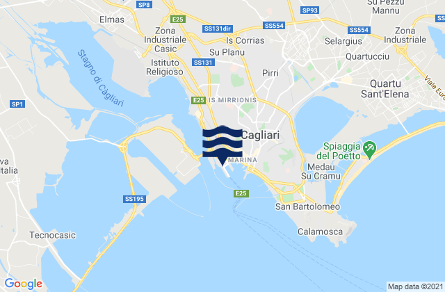 Mappa delle maree di Cagliari Port, Italy