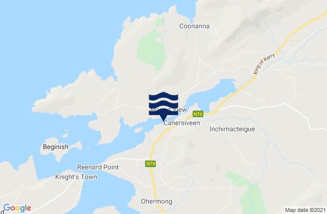 Mappa delle maree di Cahersiveen, Ireland
