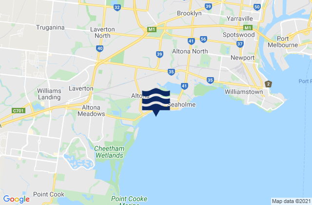 Mappa delle maree di Cairnlea, Australia