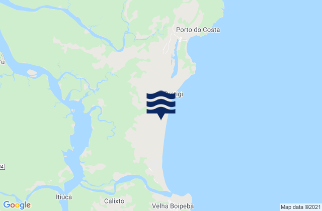 Mappa delle maree di Cairu, Brazil