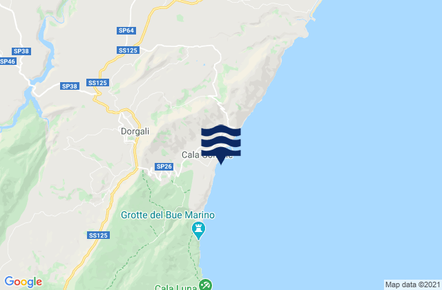 Mappa delle maree di Cala Gonone, Italy