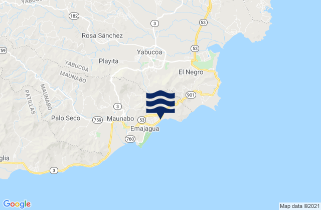 Mappa delle maree di Calabazas Barrio, Puerto Rico