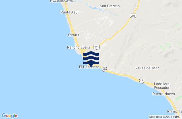 Mappa delle maree di Calafia, Mexico