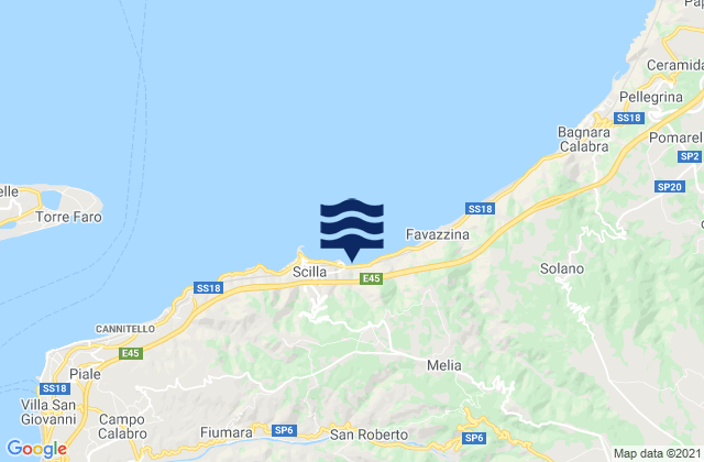 Mappa delle maree di Calanna, Italy