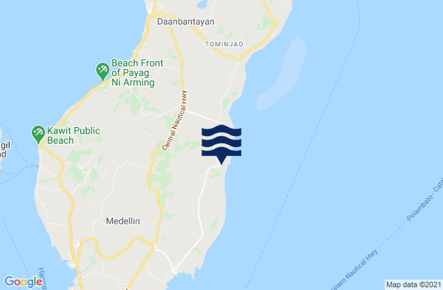 Mappa delle maree di Calape, Philippines