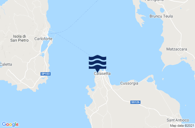 Mappa delle maree di Calasetta, Italy