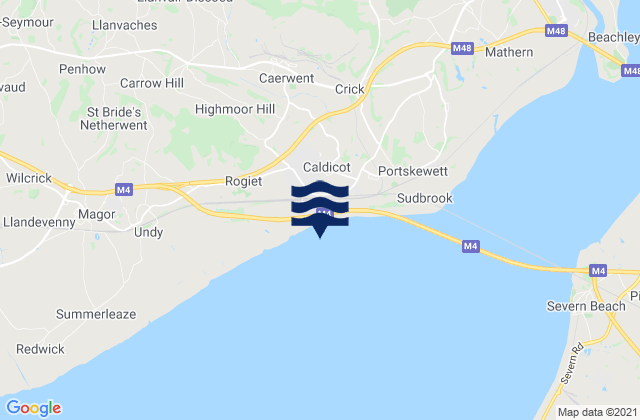 Mappa delle maree di Caldicot, United Kingdom