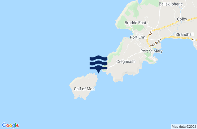 Mappa delle maree di Calf Sound, Isle of Man