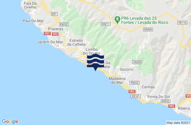 Mappa delle maree di Calheta, Portugal