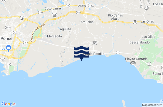 Mappa delle maree di Callabo Barrio, Puerto Rico