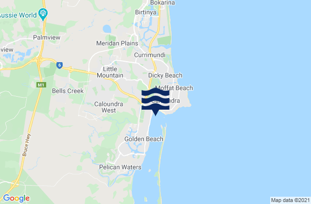 Mappa delle maree di Caloundra, Australia