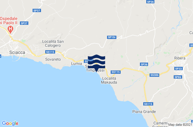 Mappa delle maree di Caltabellotta, Italy