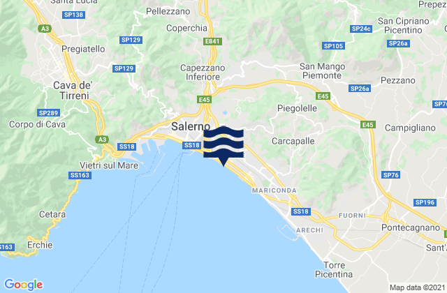 Mappa delle maree di Calvanico, Italy