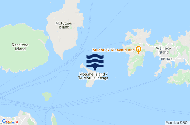 Mappa delle maree di Calypso Bay (Otamarau Bay), New Zealand