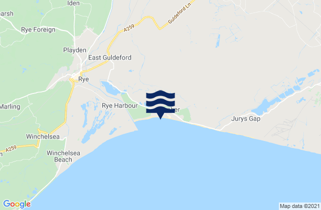 Mappa delle maree di Camber Sands Beach, United Kingdom