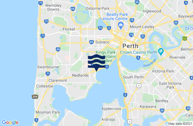 Mappa delle maree di Cambridge, Australia