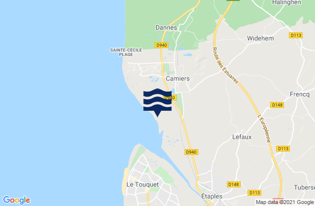Mappa delle maree di Camiers, France