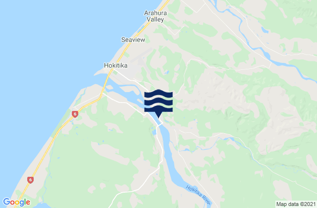 Mappa delle maree di Camp Bay, New Zealand