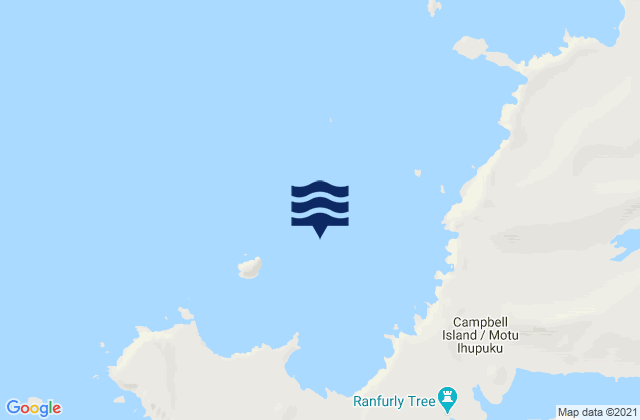Mappa delle maree di Campbell Island (Motu Ihupuku), New Zealand