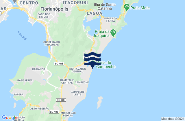 Mappa delle maree di Campeche, Brazil