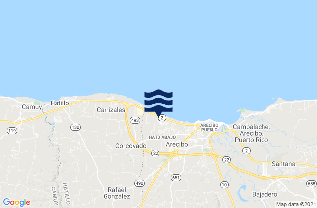 Mappa delle maree di Campo Alegre Barrio, Puerto Rico