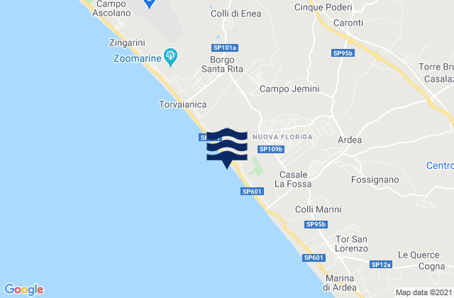 Mappa delle maree di Campo Jemini, Italy