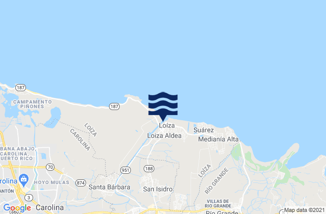 Mappa delle maree di Campo Rico, Puerto Rico