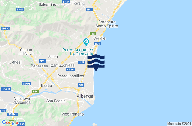 Mappa delle maree di Campochiesa, Italy