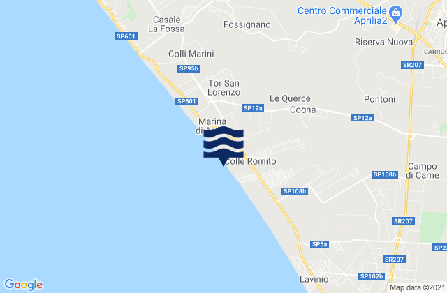 Mappa delle maree di Campoleone, Italy