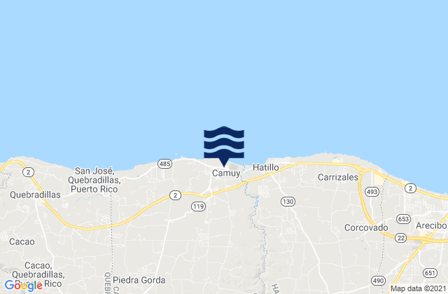 Mappa delle maree di Camuy Barrio-Pueblo, Puerto Rico