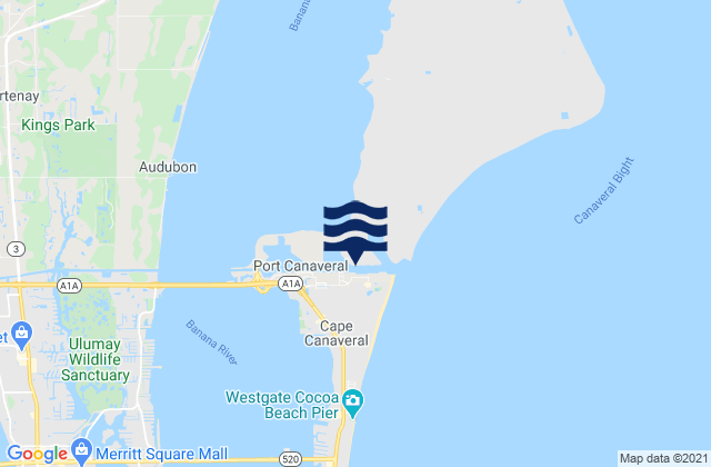 Mappa delle maree di Canaveral Harbor Entrance, United States