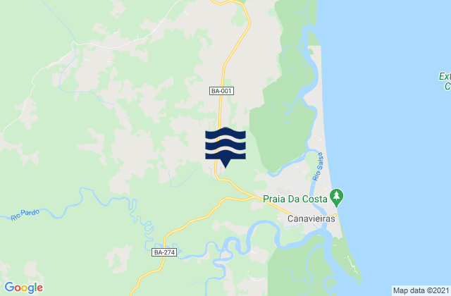 Mappa delle maree di Canavieiras, Brazil