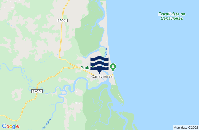 Mappa delle maree di Canavieiras, Brazil