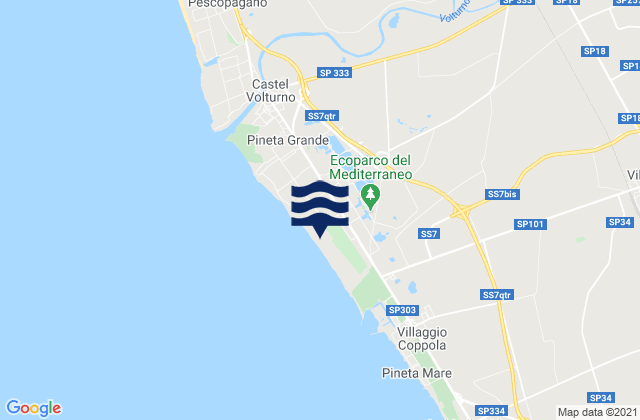 Mappa delle maree di Cancello-Arnone, Italy