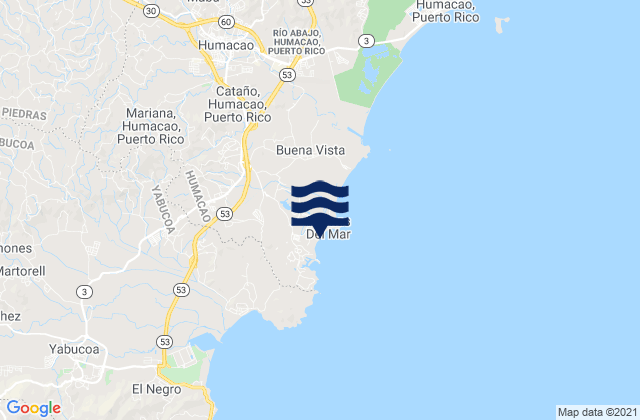 Mappa delle maree di Candelero Arriba Barrio, Puerto Rico