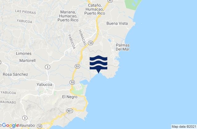 Mappa delle maree di Candelero Arriba, Puerto Rico