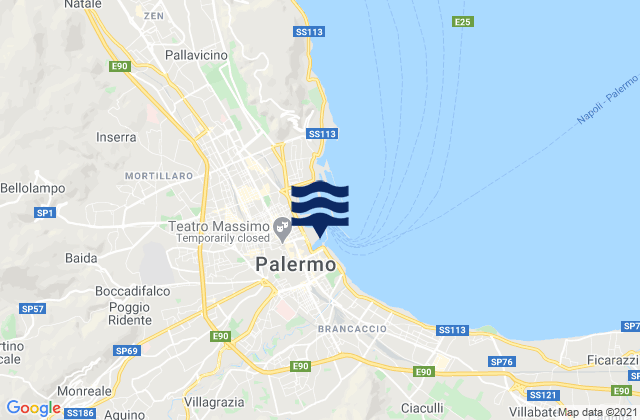 Mappa delle maree di Cannizzaro-Favara, Italy