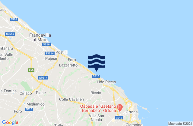 Mappa delle maree di Canosa Sannita, Italy