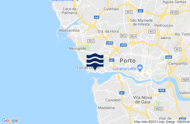 Mappa delle maree di Cantareira Rio Douro, Portugal