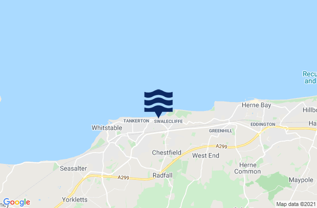 Mappa delle maree di Canterbury, United Kingdom