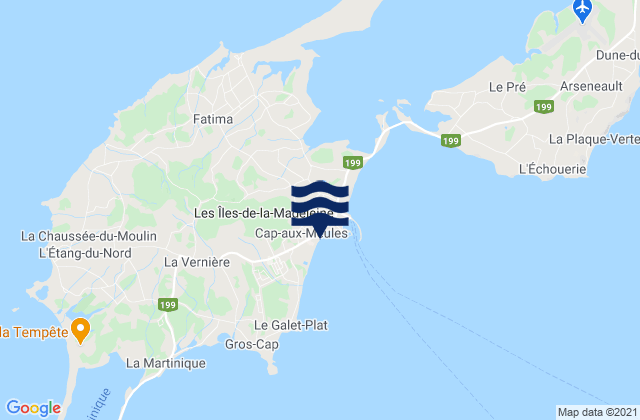 Mappa delle maree di Cap-aux-Meules, Canada