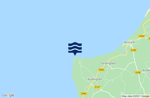 Mappa delle maree di Cap Gris-Nez, France