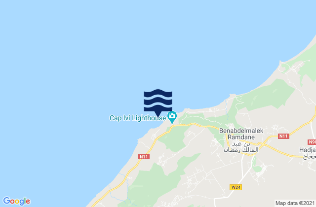 Mappa delle maree di Cap Ivi, Algeria